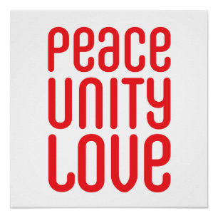 Póster ♥ 20" do AMOR da UNIDADE da PAZ x 20", papel de
