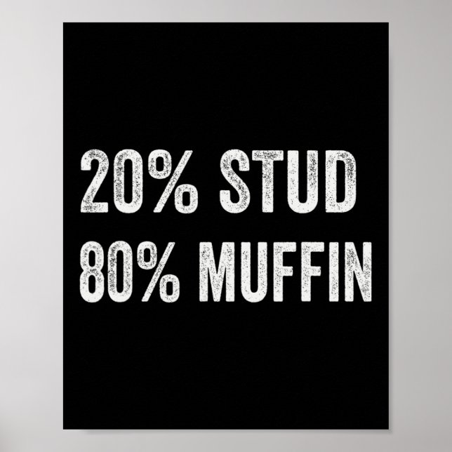 Poster 20% Garanhão 80% Bolo Funny Valentine Frases Pai (Frente)