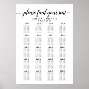 Poster 20 Gráfico de Assentos Convidados de Casamento Gr