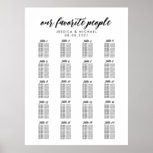 Poster 20 Gráfico de Assentos Convidados de Casamento Gra