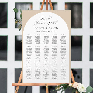 Poster 20 Mesa Beige Arch Localize seu gráfico de assento