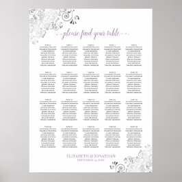 Poster 20 Mesa Gráfico de Casamento Legado Lavanda