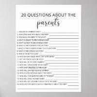 20 Perguntas sobre o chá de bebê dos pais