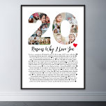 Poster 20 Razões Por Que Eu Te Amo Na Colagem De Aniversá<br><div class="desc">Celebrar amor e criar memórias duradouras com estas Razões porque eu te amo colagem fotográfica. Esta modelo personalizável permite-vos artesanato um presente sincero e personalizado que é perfeito para várias ocasiões, desde aniversários de casamento até aniversários, Dias de os namorados, ou só porque. Razões porque te amo - Expresse seu...</div>