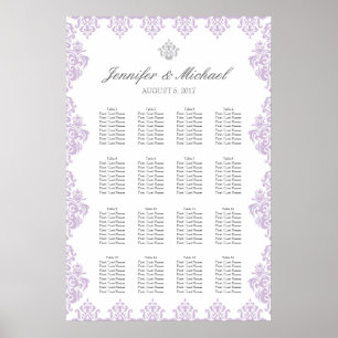 Póster 20" x 30" carta do assento do casamento tema