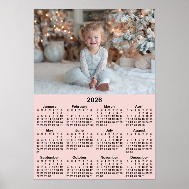 Poster 20x28 Photo Blush 2026 Calendar (Frente)