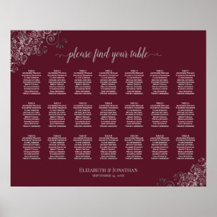 Poster 21 Gráfico de Casamento de Mesa Prata na Borgonha