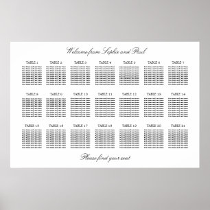 Poster 21 Mesa Gráfico de Assentos Minimalista Elegante