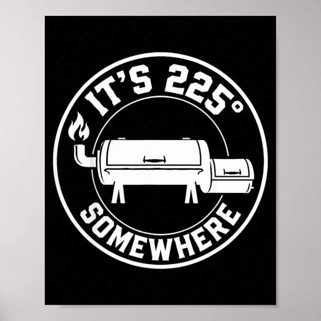 Poster 225 Em Algum Lugar Grau Churrasco Engraçado Amante (Frente)