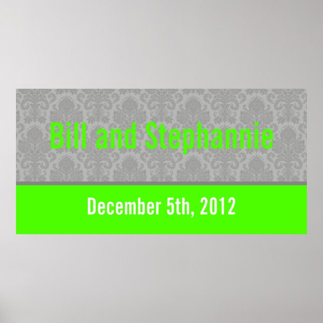 Póster 22,5"x7,5" - Cinza personalizada de faixa moderna (Frente)