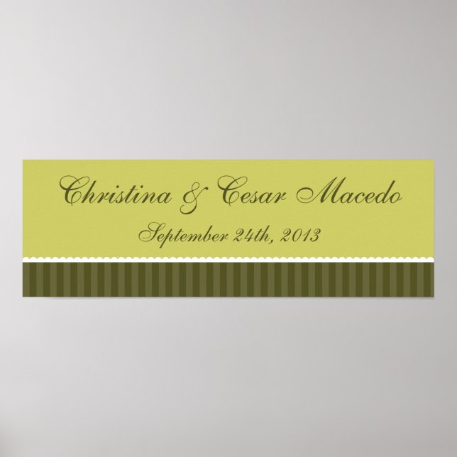 Póster 22,5"x7,5" - Faixa verde personalizada da Martini  (Frente)