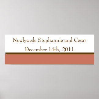 Poster 22,5"x7,5" - Jars Mason Personalizado Rosa/Marrom