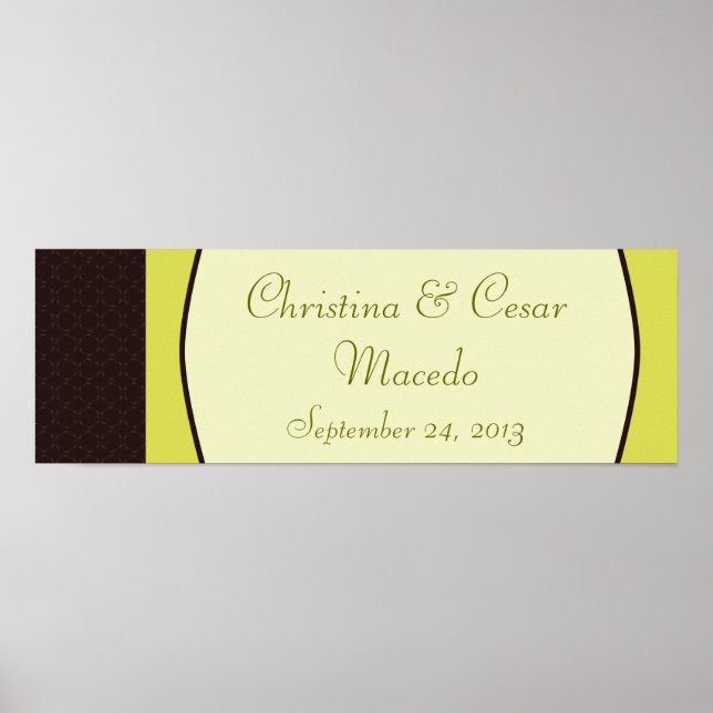 Póster 22,5"x7,5" personalizado Light/Olive Green Chandel (Frente)