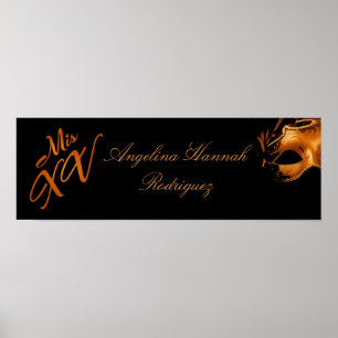 Poster 22,5" x7.5" personalizaram a laranja do Mis XV da