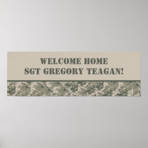 Poster 22,5" x7.5" personalizaram ACU Camo do EXÉRCITO d