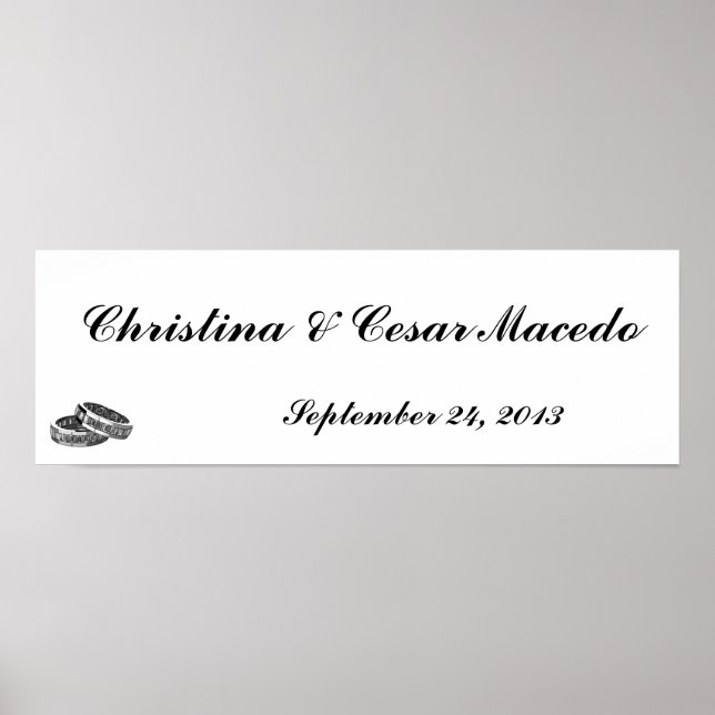 Póster 22,5"x7.5" Personalizou O Casamento De Diamante B (Frente)