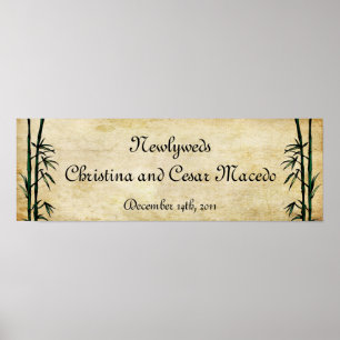 Póster 22,5" x 7,5" gueixa personalizada da bandeira