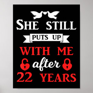 Poster 22 Anos De Casamento Familiar De Aniversário Espos