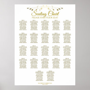 Poster 22 Gráfico de Assentos Dourados Elegantes da Mesa