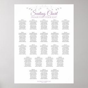Poster 22 Gráfico de Casamento de Lavanda Elegante Mesa