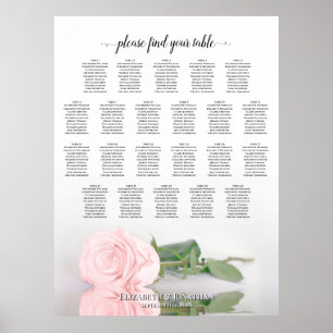 Poster 22 Gráfico de Casamento de Rosa Rosa Elegante Ros