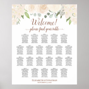 Poster 22 Gráfico Floral de Casamento de Pêssego com Blus