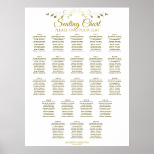 Poster 22 Gráfico Simples Dourado de Casamentos Brancos