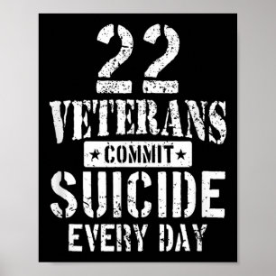 Poster 22 Veteranos Angustiados Cometem Suicídio Todos os