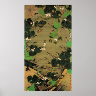 Póster 23. 池辺群虫図, seres vivos do 若冲 com lag