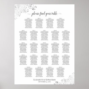 Poster 23 Gráfico de Assentos de Casamento de Prata de La