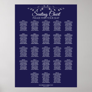 Poster 23 Gráfico de Casamento Azul Marinho Elegante Mesa