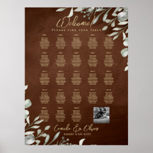 Poster 23 Mesa Seating Chart Foto Bem-vindo com Nomes