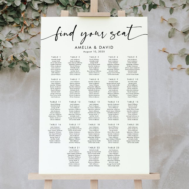 Poster 23 Mesas Encontre Seu Assento Carta de Assentament (Criador carregado)