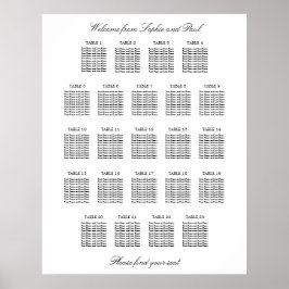 Poster 23 Tabela Gráfico de Assentos Minimalista Elegante