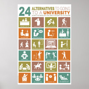 Póster 24 alternativos a ir a uma universidade