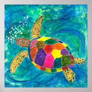 Poster 24" da tartaruga de mar x 24" (você