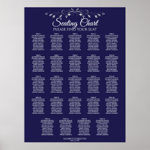 Poster 24 Gráfico de Casamento Azul Marinho Elegante Mes