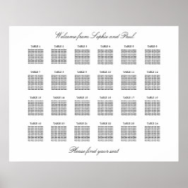 Poster 24 Mesa Carta de Assentos Minimalista Elegante