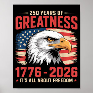 Poster 250º América 250 Anos Bandeira Americana 250º