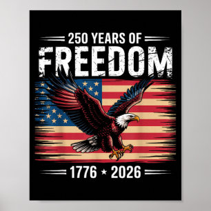 Poster 250º Aniversário Americano 2026 Anos De Liberdade