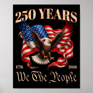 Poster 250º aniversário bandeira da américa 250 anos 4 de