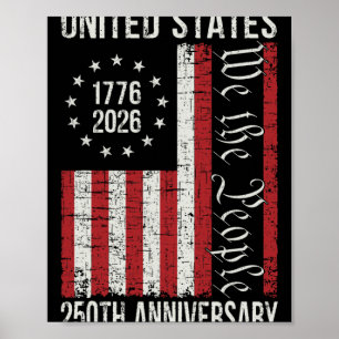 Poster 250º Aniversário EUA 250 Ano América Patriótica 4