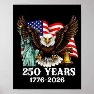 Poster 250º Aniversário EUA Águia Patriótica 250 Anos