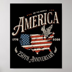 Poster 250º Aniversário EUA Patriótico 4 De Julho