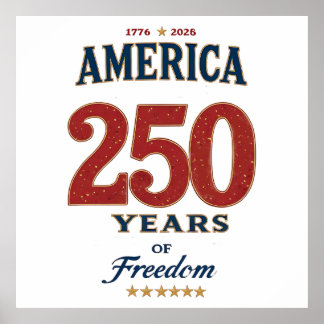 Poster 250º Liberdade da América 1776 Celebração Aniversá