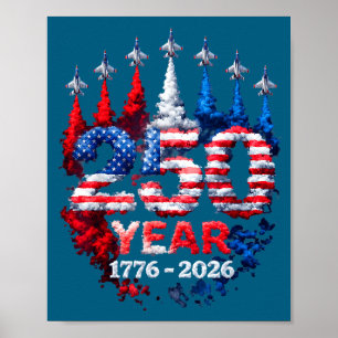 Poster 250 Aniversário EUA 250ª Ilustração Americana