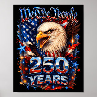 Poster 250 Aniversário EUA Águia Patriótica 250º