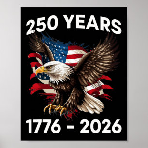 Poster 250 Aniversário EUA Águia Patriótica 250º Independ