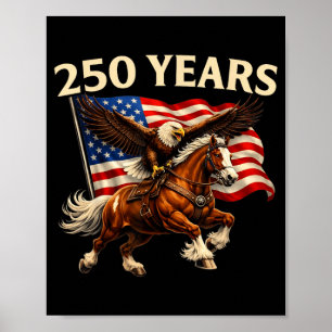 Poster 250 Aniversário EUA Cavalo Ocidental Águia 250º 4º
