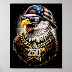 Poster 250 Aniversário EUA Engraçado 4 de Julho Independê